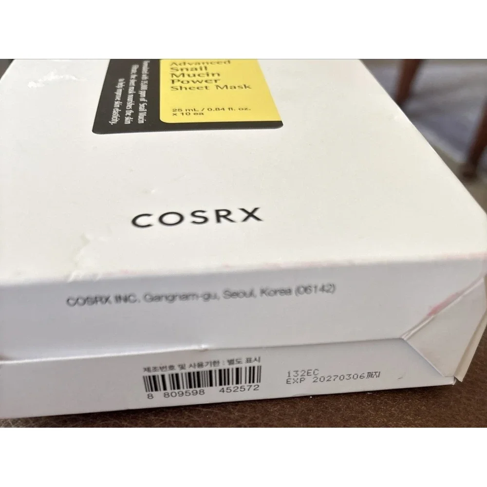 COSRX Snail Mucin Sheet Mask 10 ct Hydrating Repairing Individual Face Masks